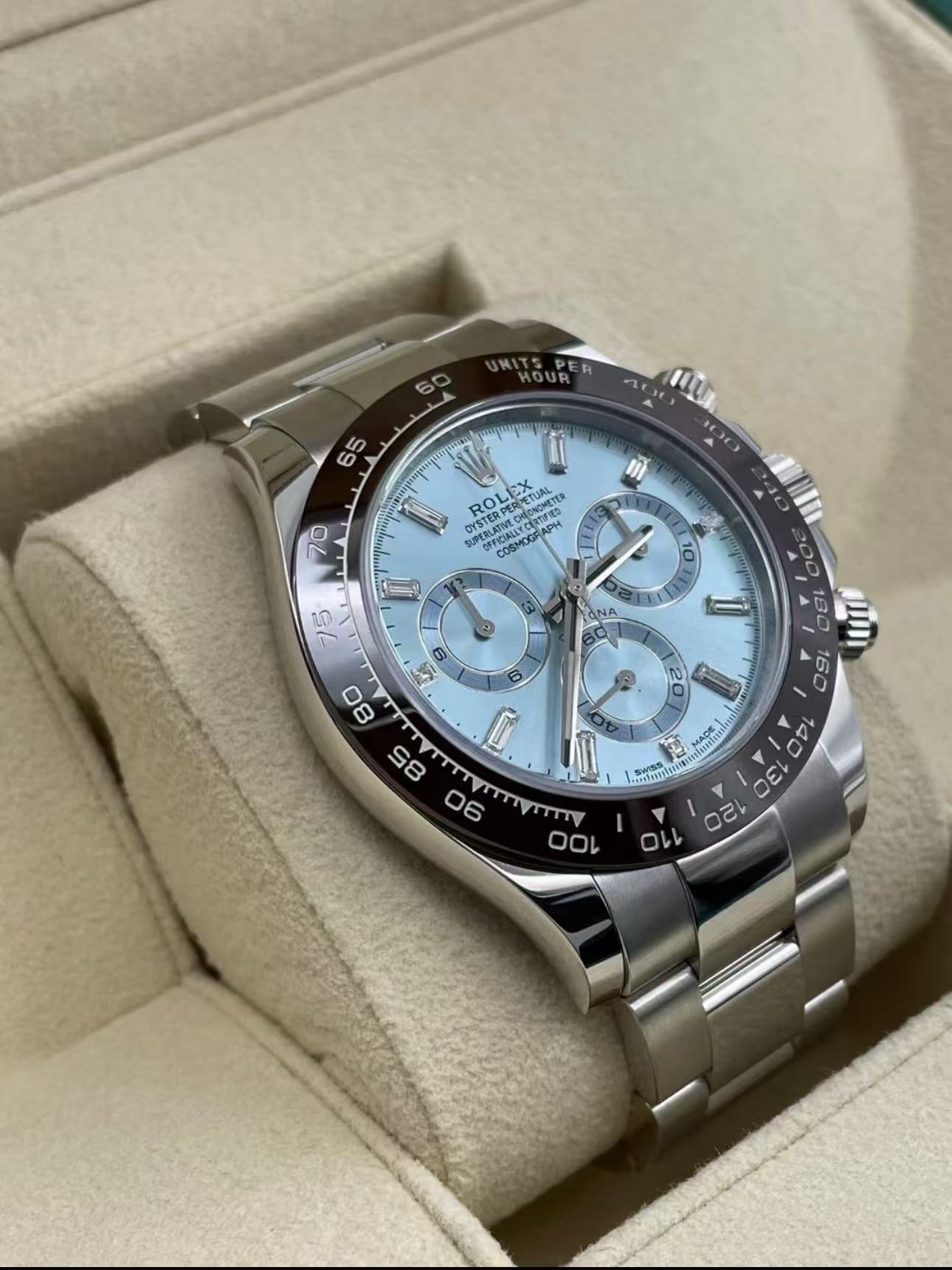 Rolex Daytona Ice Blue Dial with Diamonds Super Clone Side